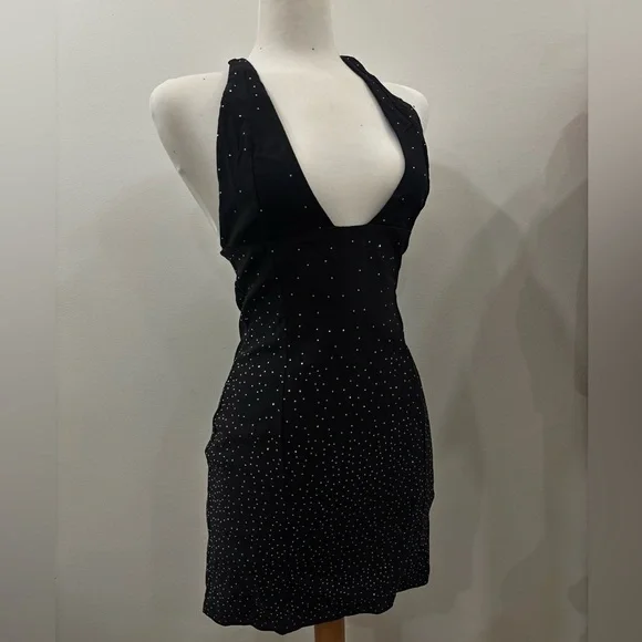 White Fox Boutique Black Dress with Rhinestone - Picture 3 of 8